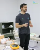 Treinamento com manequim de simulação